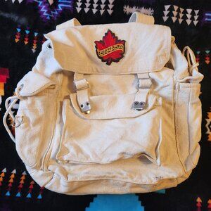 One of a kind cotton canvas backpack with Canada logo